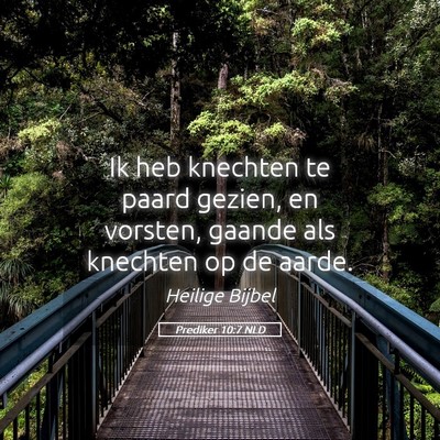 Picture 05 - Prediker 10:7 NLD - Ik heb knechten te paard gezien, en vorsten, - Bible Verse Picture