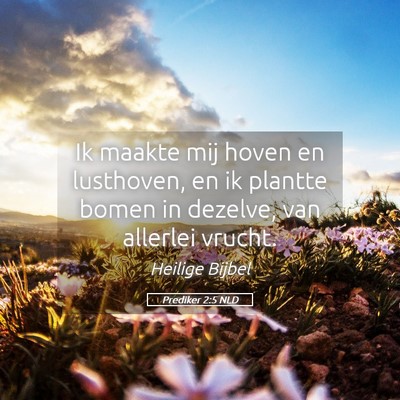 Picture 05 - Prediker 2:5 NLD - Ik maakte mij hoven en lusthoven, en ik plantte - Bible Verse Picture
