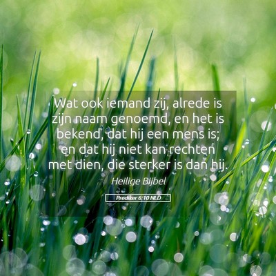Picture 05 - Prediker 6:10 NLD - Wat ook iemand zij, alrede is zijn naam genoemd, - Bible Verse Picture