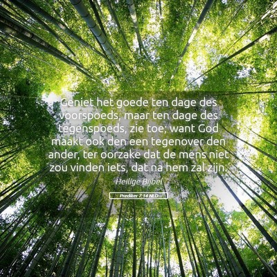 Picture 05 - Prediker 7:14 NLD - Geniet het goede ten dage des voorspoeds, maar - Bible Verse Picture