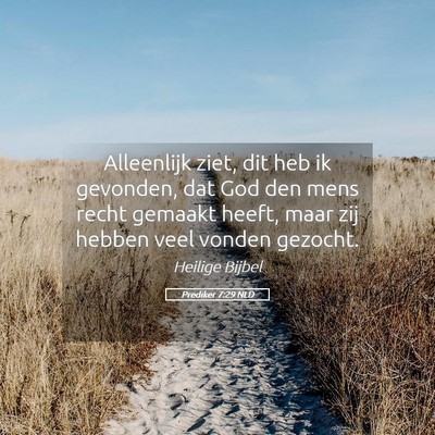 Picture 05 - Prediker 7:29 NLD - Alleenlijk ziet, dit heb ik gevonden, dat God den - Bible Verse Picture