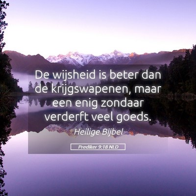 Picture 05 - Prediker 9:18 NLD - De wijsheid is beter dan de krijgswapenen, maar - Bible Verse Picture