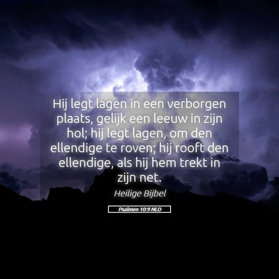 Picture 05 - Psalmen 10:9 NLD - Hij legt lagen in een verborgen plaats, gelijk - Bible Verse Picture