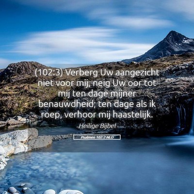 Picture 05 - Psalmen 102:2 NLD - (102:3) Verberg Uw aangezicht niet voor mij, neig - Bible Verse Picture