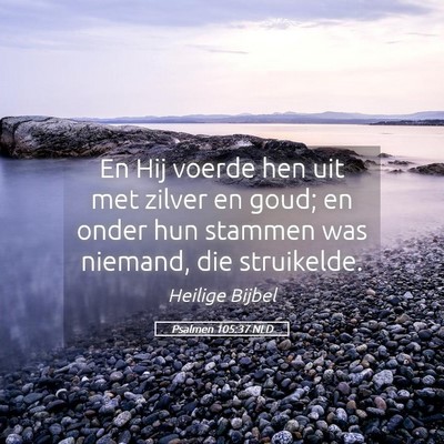 Picture 05 - Psalmen 105:37 NLD - En Hij voerde hen uit met zilver en goud; en - Bible Verse Picture