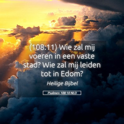 Picture 05 - Psalmen 108:10 NLD - (108:11) Wie zal mij voeren in een vaste stad? - Bible Verse Picture