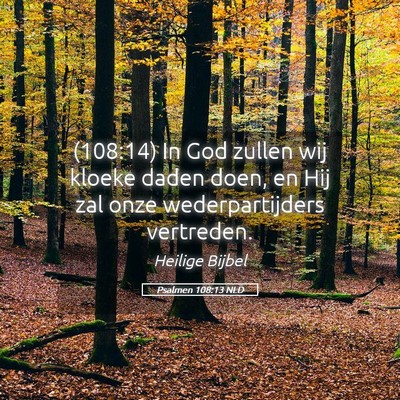 Picture 05 - Psalmen 108:13 NLD - (108:14) In God zullen wij kloeke daden doen, en - Bible Verse Picture