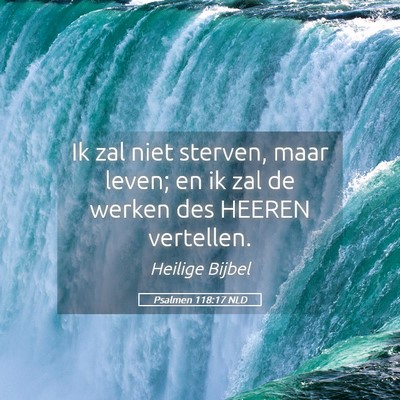 Picture 05 - Psalmen 118:17 NLD - Ik zal niet sterven, maar leven; en ik zal de - Bible Verse Picture
