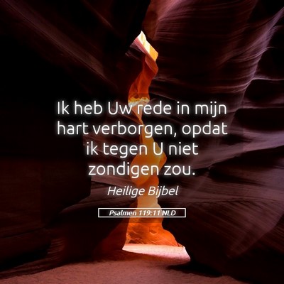 Picture 05 - Psalmen 119:11 NLD - Ik heb Uw rede in mijn hart verborgen, opdat ik - Bible Verse Picture