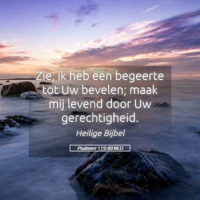 Picture 05 - Psalmen 119:40 NLD - Zie, ik heb een begeerte tot Uw bevelen; maak mij - Bible Verse Picture
