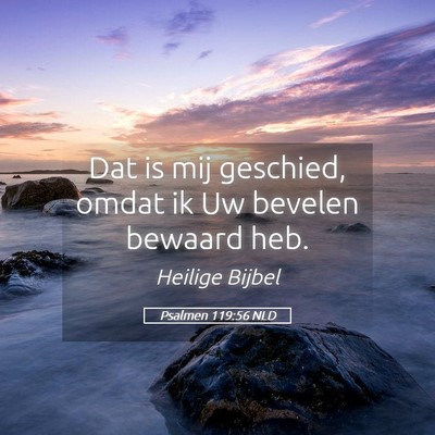Picture 05 - Psalmen 119:56 NLD - Dat is mij geschied, omdat ik Uw bevelen bewaard - Bible Verse Picture