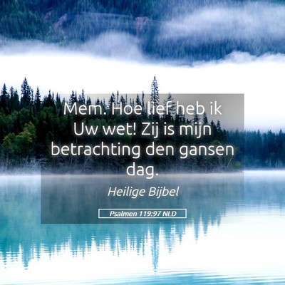 Picture 05 - Psalmen 119:97 NLD - Mem. Hoe lief heb ik Uw wet! Zij is mijn - Bible Verse Picture