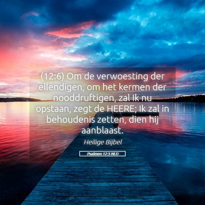 Picture 05 - Psalmen 12:5 NLD - (12:6) Om de verwoesting der ellendigen, om het - Bible Verse Picture