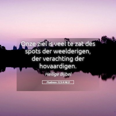 Picture 05 - Psalmen 123:4 NLD - Onze ziel is veel te zat des spots der - Bible Verse Picture