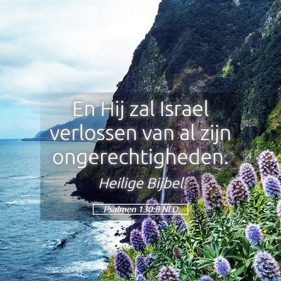 Picture 05 - Psalmen 130:8 NLD - En Hij zal Israel verlossen van al zijn - Bible Verse Picture