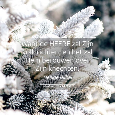 Picture 05 - Psalmen 135:14 NLD - Want de HEERE zal Zijn volk richten, en het zal - Bible Verse Picture