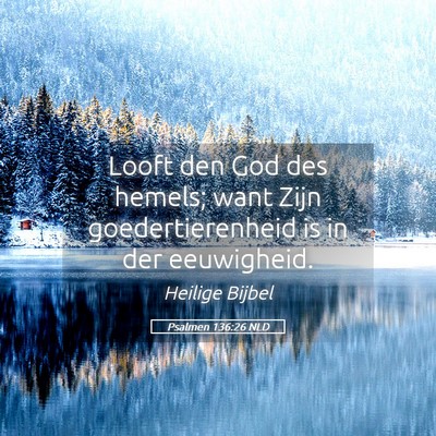 Picture 05 - Psalmen 136:26 NLD - Looft den God des hemels; want Zijn - Bible Verse Picture
