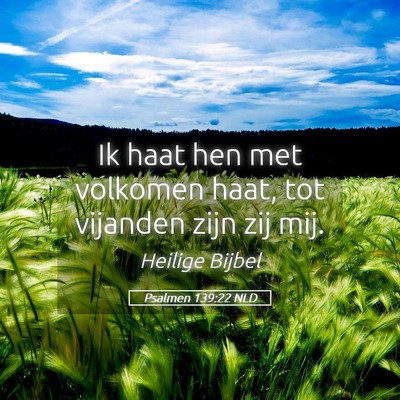 Picture 05 - Psalmen 139:22 NLD - Ik haat hen met volkomen haat, tot vijanden zijn - Bible Verse Picture