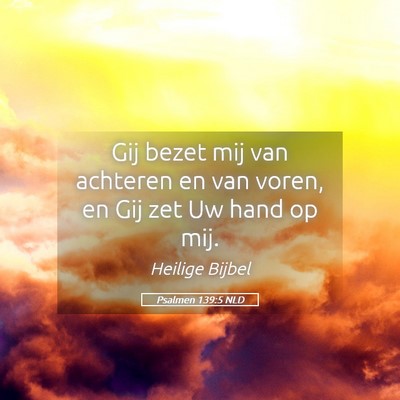 Picture 05 - Psalmen 139:5 NLD - Gij bezet mij van achteren en van voren, en Gij - Bible Verse Picture