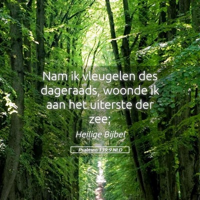 Picture 05 - Psalmen 139:9 NLD - Nam ik vleugelen des dageraads, woonde ik aan het - Bible Verse Picture