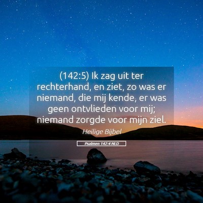 Picture 05 - Psalmen 142:4 NLD - (142:5) Ik zag uit ter rechterhand, en ziet, zo - Bible Verse Picture