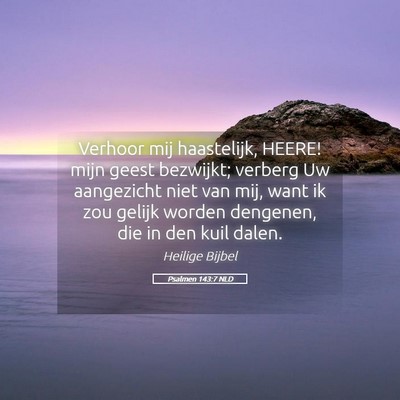 Picture 05 - Psalmen 143:7 NLD - Verhoor mij haastelijk, HEERE! mijn geest - Bible Verse Picture