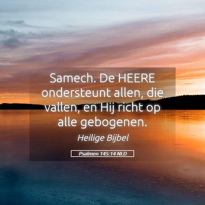 Picture 05 - Psalmen 145:14 NLD - Samech. De HEERE ondersteunt allen, die vallen, - Bible Verse Picture