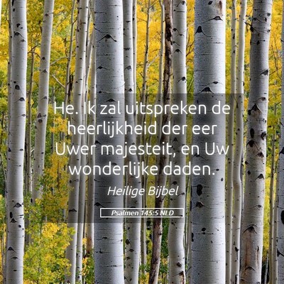 Picture 05 - Psalmen 145:5 NLD - He. Ik zal uitspreken de heerlijkheid der eer - Bible Verse Picture