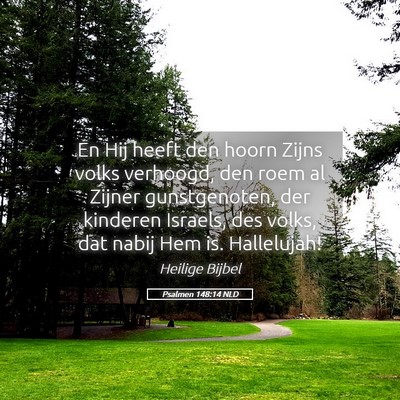 Picture 05 - Psalmen 148:14 NLD - En Hij heeft den hoorn Zijns volks verhoogd, den - Bible Verse Picture