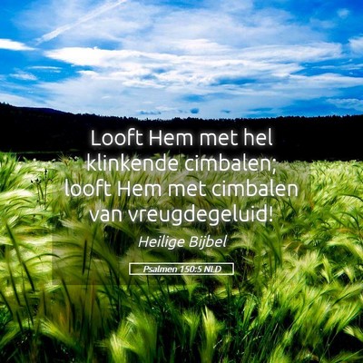Picture 05 - Psalmen 150:5 NLD - Looft Hem met hel klinkende cimbalen; looft Hem - Bible Verse Picture
