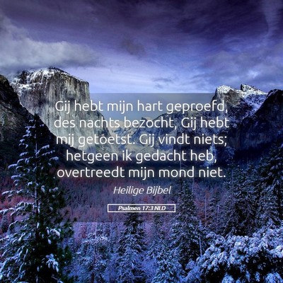 Picture 05 - Psalmen 17:3 NLD - Gij hebt mijn hart geproefd, des nachts bezocht, - Bible Verse Picture