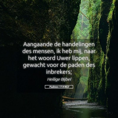 Picture 05 - Psalmen 17:4 NLD - Aangaande de handelingen des mensen, ik heb mij, - Bible Verse Picture