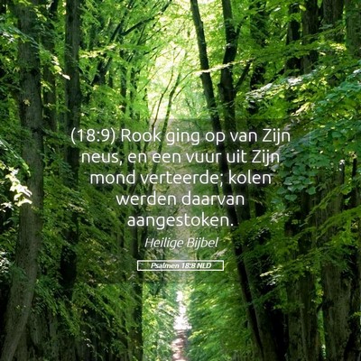 Picture 05 - Psalmen 18:8 NLD - (18:9) Rook ging op van Zijn neus, en een vuur - Bible Verse Picture