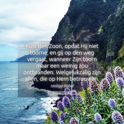 Picture 05 - Psalmen 2:12 NLD - Kust den Zoon, opdat Hij niet toorne, en gij op - Bible Verse Picture