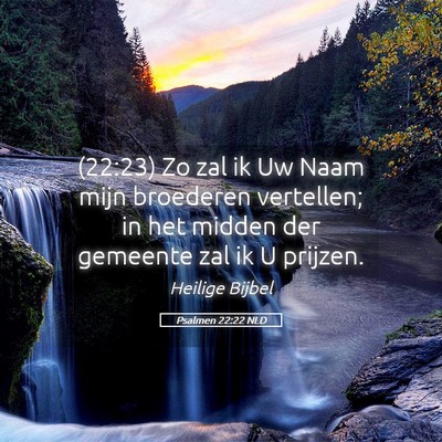 Picture 05 - Psalmen 22:22 NLD - (22:23) Zo zal ik Uw Naam mijn broederen - Bible Verse Picture