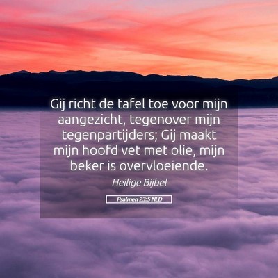 Picture 05 - Psalmen 23:5 NLD - Gij richt de tafel toe voor mijn aangezicht, - Bible Verse Picture