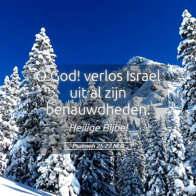 Picture 05 - Psalmen 25:22 NLD - O God! verlos Israel uit al zijn - Bible Verse Picture