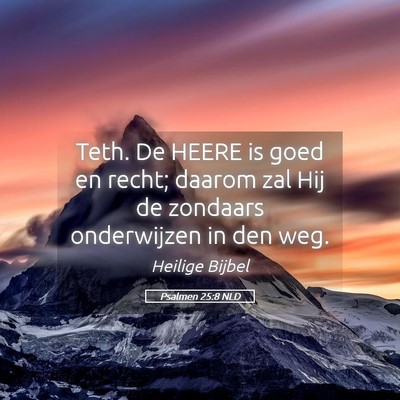Picture 05 - Psalmen 25:8 NLD - Teth. De HEERE is goed en recht; daarom zal Hij - Bible Verse Picture