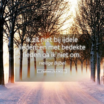 Picture 05 - Psalmen 26:4 NLD - Ik zit niet bij ijdele lieden, en met bedekte - Bible Verse Picture