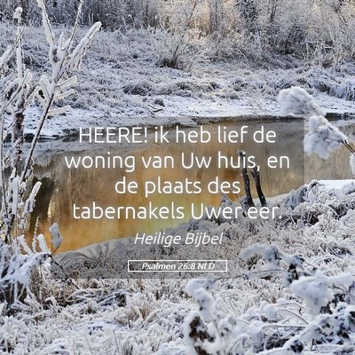 Picture 05 - Psalmen 26:8 NLD - HEERE! ik heb lief de woning van Uw huis, en de - Bible Verse Picture