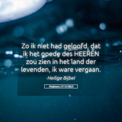 Picture 05 - Psalmen 27:13 NLD - Zo ik niet had geloofd, dat ik het goede des - Bible Verse Picture