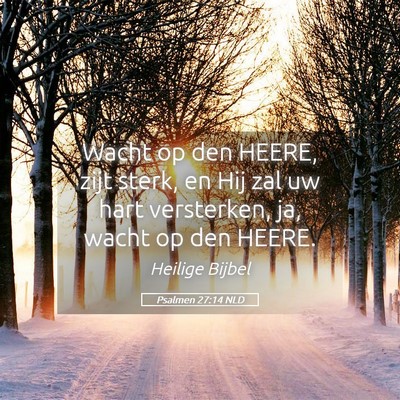 Picture 05 - Psalmen 27:14 NLD - Wacht op den HEERE, zijt sterk, en Hij zal uw - Bible Verse Picture
