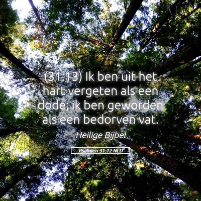 Picture 05 - Psalmen 31:12 NLD - (31:13) Ik ben uit het hart vergeten als een - Bible Verse Picture