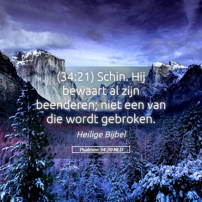 Picture 05 - Psalmen 34:20 NLD - (34:21) Schin. Hij bewaart al zijn beenderen; - Bible Verse Picture