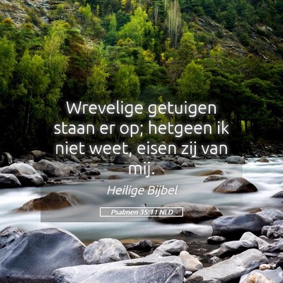Picture 05 - Psalmen 35:11 NLD - Wrevelige getuigen staan er op; hetgeen ik niet - Bible Verse Picture