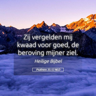 Picture 05 - Psalmen 35:12 NLD - Zij vergelden mij kwaad voor goed, de beroving - Bible Verse Picture