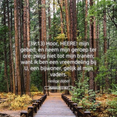 Picture 05 - Psalmen 39:12 NLD - (39:13) Hoor, HEERE! mijn gebed, en neem mijn - Bible Verse Picture