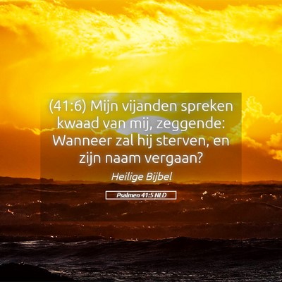Picture 05 - Psalmen 41:5 NLD - (41:6) Mijn vijanden spreken kwaad van mij, - Bible Verse Picture