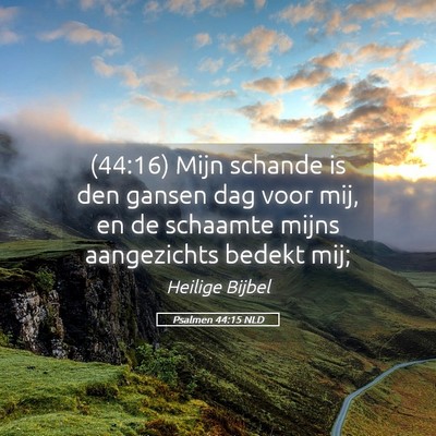 Picture 05 - Psalmen 44:15 NLD - (44:16) Mijn schande is den gansen dag voor mij, - Bible Verse Picture