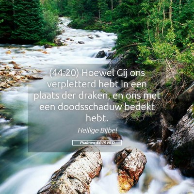 Picture 05 - Psalmen 44:19 NLD - (44:20) Hoewel Gij ons verpletterd hebt in een - Bible Verse Picture